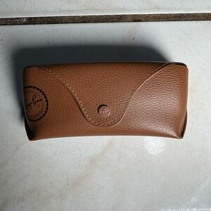 Ray-Ban Brown Clamshell Flip‎ Top Faux Leather Eyeglass Sunglasses Case